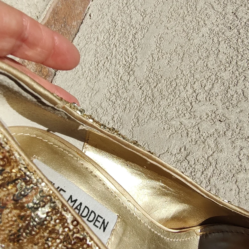 Steve Madden Gold Sequin platform heels - Picture 12 of 16